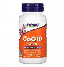 Коэнзим Q10, CoQ10, Now Foods, 30 мг, 120 вегетарианских капсул