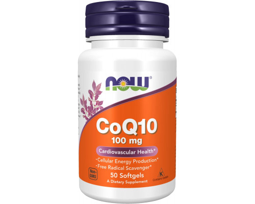 Коэнзим Q10, CoQ10, Now Foods, 100 мг, 50 гелевых капсул