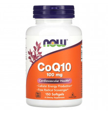 Коэнзим Q10 (CoQ10), Now Foods, 100 мг, 150 гелевых капсул