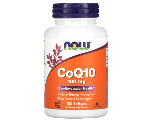 Коэнзим Q10 (CoQ10), Now Foods, 100 мг, 150 гелевых капсул