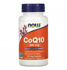 Коэнзим Q10 (CoQ10), Now Foods, с ягодами боярышника, 100 мг, 90 капсул