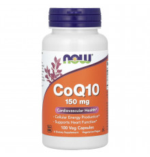 Коэнзим Q10, CoQ10, Now Foods, 150 мг, 100 вегетарианских капсул