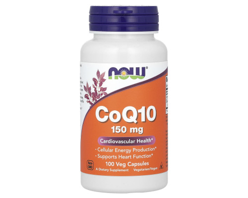 Коэнзим Q10, CoQ10, Now Foods, 150 мг, 100 вегетарианских капсул