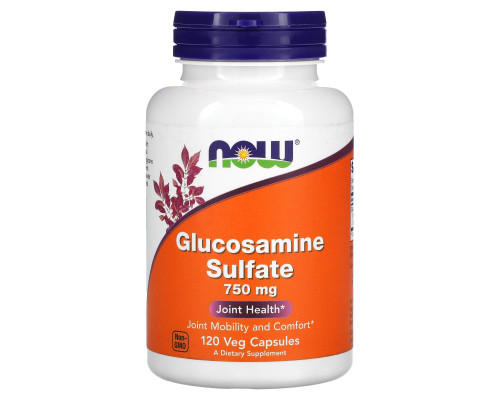 Глюкозамин сульфат, Glucosamine Sulfate, NOW Foods, 750 мг, 120 растительных капсул