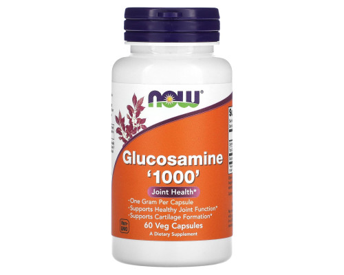 Глюкозамин, Glucosamine, Now Foods, 1000 мг, 60 растительных капсул