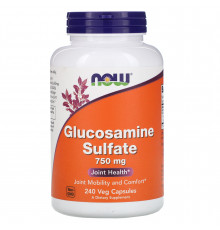 Глюкозамин сульфат, Glucosamine Sulfate, Now Foods, 750 мг, 240 растительных капсул
