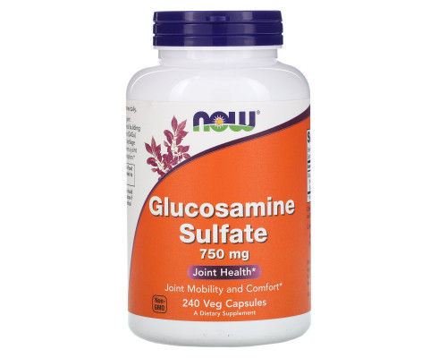 Глюкозамин сульфат, Glucosamine Sulfate, Now Foods, 750 мг, 240 растительных капсул