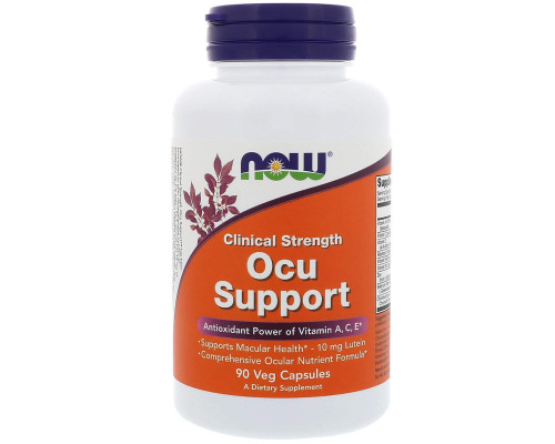 Витамины для глаз, Ocu Support, Now Foods, 90 вегетарианских капсул
