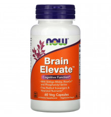 Витамины для памяти, Brain Elevate, Now Foods, 60 вегетарианских капсул