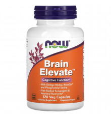 Витамины для памяти, Brain Elevate, Now Foods, 120 вегетарианских капсул