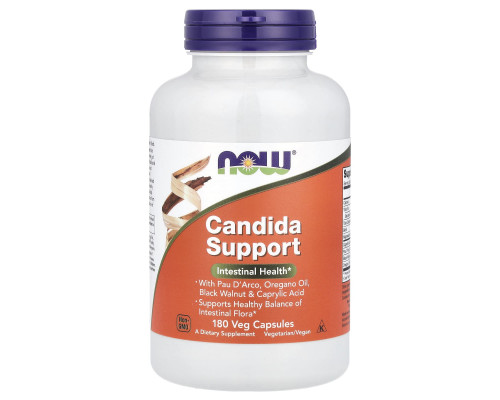 Противокандидное средство, Candida Support, Now Foods, 180 вегетарианских капсул