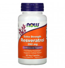 Ресвератрол усиленный, Extra Strength Resveratrol, Now Foods, 350 мг, 60 капсул