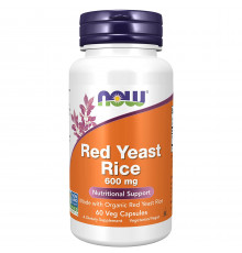 Красный дрожжевой рис, Red Yeast Rice, Now Foods, 600 мг, 60 вегетарианских капсул