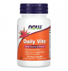 Мультивитамины и минералы, Daily Vits, Now Foods, 1 в день, 30 вегетарианских капсул