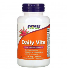 Мультивитамины и минералы, Daily Vits, Now Foods, 1 в день, 120 вегетарианских капсул