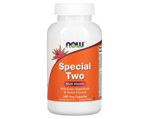 Мультивитамины, Special Two, NOW Foods, 240 вегетарианских капсул