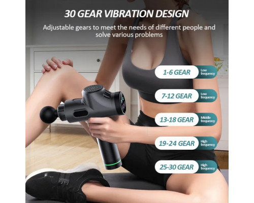 Перкусійний ударний масажер для тіла MASSAGE GUN MAX 30 - масажний пістолет