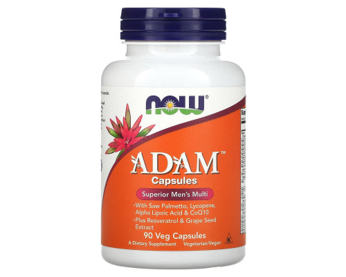 Витамины для мужчин Адам, Adam Men's Multi, NOW Foods, 90 вегетарианских капсул