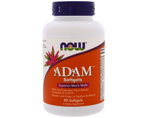 Мультивитамины для мужчин, Adam, Men's Multi, Now Foods, комплекс Адам, 90 гелевых капсул