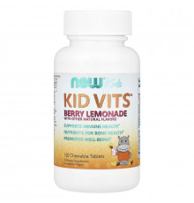 Витамины для детей, Kid Vits, Now Foods, Kids, ягодный лимонад, 120 жевательных таблеток