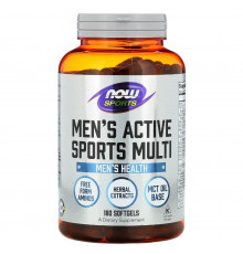 Мультивитамины для мужчин, Men's Active Multi, Now Foods, Sports, 180 гелевых капсул