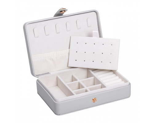 Скринька для прикрас з еко шкіри 16×11×4.7 см органайзер для ювелірних виробів HP-5-30G