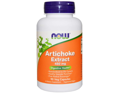 Артишок, Artichoke, NOW Foods, экстракт, 450 мг, 90 вегетарианских капсул