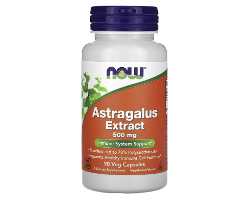 Экстракт Астрагала, Astragalus, NOW Foods, 500 мг, 90 вегетарианских капсул