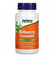 Черника для зрения, Bilberry Complex, Now Foods, комплекс, 100 вегетарианских капсул