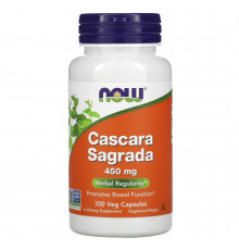 Каскара саграда, Cascara Sagrada, Now Foods, 450 мг, 100 капсул