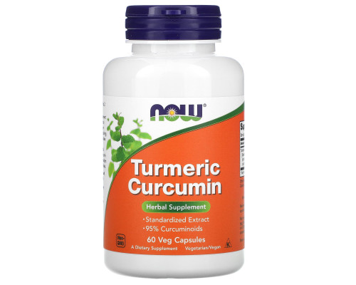 Куркумин, Turmeric Curcumin, Now Foods, 60 вегетарианских капсул
