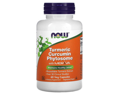 Куркумин фитосома, Turmeric Curcumin Phytosome, Now Foods, 500 мг, 60 вегетарианских капсул