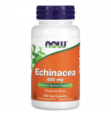 Эхинацея, Echinacea, Now Foods, 400 мг, 100 вегетарианских капсул