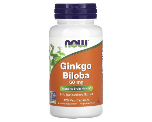 Гинкго Билоба, Ginkgo Biloba, Now Foods, 60 мг, 120 капсул