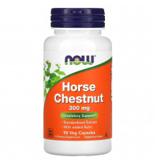 Конский каштан и рутин, Horse Chestnut, Now Foods, 300 мг, 90 вегетарианских капсул