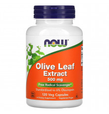 Листья оливы, Olive Leaf, NOW Foods, экстракт, 500 мг, 120 растительных капсул