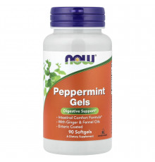 Мята перечная, Peppermint Gels, Now Foods, 90 гелевых капсул