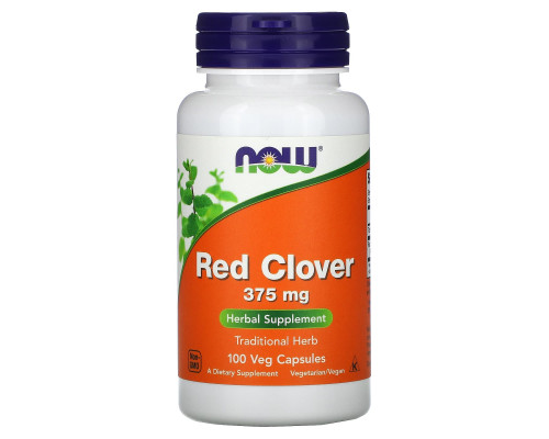Красный клевер, Red Clover, Now Foods, 375 мг, 100 вегетарианских капсул