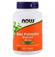 Профилактика простатита, со пальметто, Saw Palmetto, Now Foods, 160 мг, 240 гелевых капсул