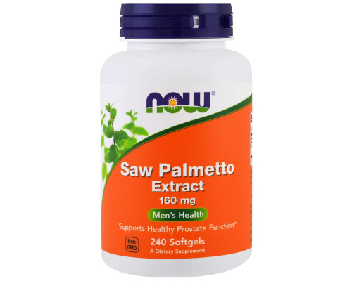 Профилактика простатита, со пальметто, Saw Palmetto, Now Foods, 160 мг, 240 гелевых капсул