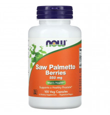Со Пальметто, Saw Palmetto, Now Foods, ягоды, 100 растительных капсул (550 мг в капсуле)