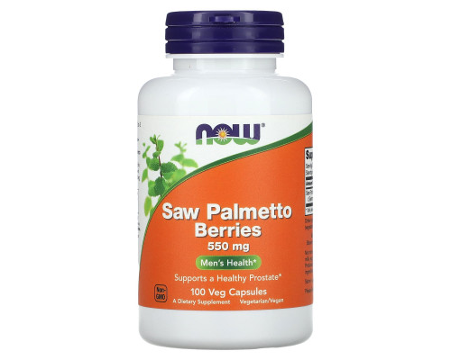 Со Пальметто, Saw Palmetto, Now Foods, ягоды, 100 растительных капсул (550 мг в капсуле)
