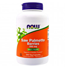 Со Пальметто, Saw Palmetto, Now Foods, ягоды, 550 мг, 250 вегетарианских капсул