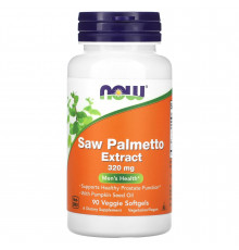 Со Пальметто, Saw Palmetto, Now Foods, экстракт для мужского здоровья, 320 мг, 90 растительных гелевых капсул