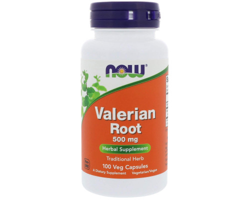 Корень Валерианы, Valerian Root, Now Foods, 500 мг, 100 вегетарианских капсул