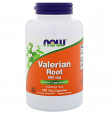 Корень Валерианы, Valerian Root, Now Foods, 500 мг, 250 вегетарианских капсул