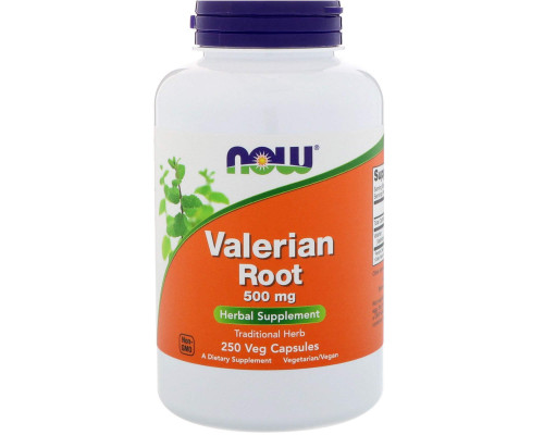 Корень Валерианы, Valerian Root, Now Foods, 500 мг, 250 вегетарианских капсул