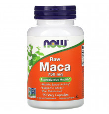 Мака (Maca), Now Foods, сырая, 750 мг, 90 вегетарианских капсул