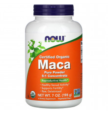 Мака (Maca), Now Foods, вегетарианский, сертифицированный порошок, 198 г