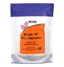 Пустые капсулы "0", Single "0" Veg Capsules, Now Foods, 300 пустых вегетарианских капсул (29 г)